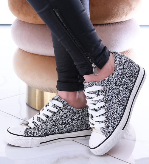 Czarne trampki sneakersy na koturnie /G11-3 13487 T231/