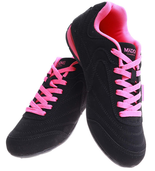 Lekkie czarno fuksjowe buty sportowe /E2-1 H2 14737 S149/
