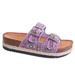 Fioletowe klapki damskie na niskiej platformie /G13-2 17687 G289/