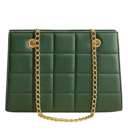 Zielona torebka kuferek z łańcuszkiem i paskiem /H2 K1 TB677 G195/