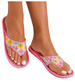 Różowe materiałowe kapcie damskie japonki /F7-1 17581 T2-5/