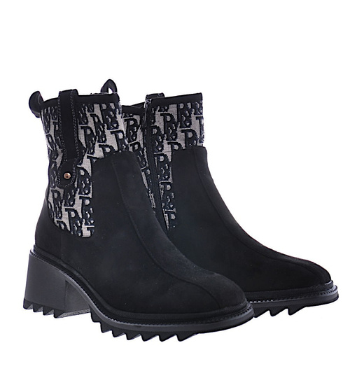 Czarne damskie botki workery /F2-2 18190 T293/