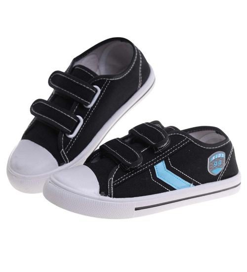 Chłopięce czarne tenisówki na rzepy /B4-2 18037 T186/