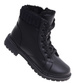 Zimowe czarne botki trapery futerko Czarne /D2-2 18518 T319/