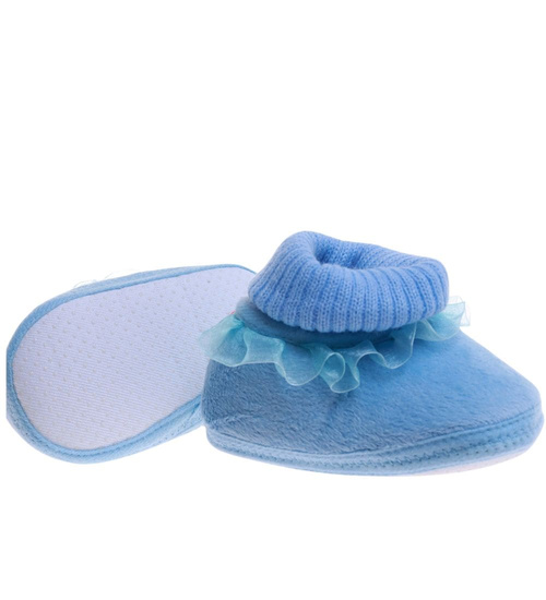 Niebieskie pluszowe kapcie dla niemowląt /H2 17569 MX2-5/