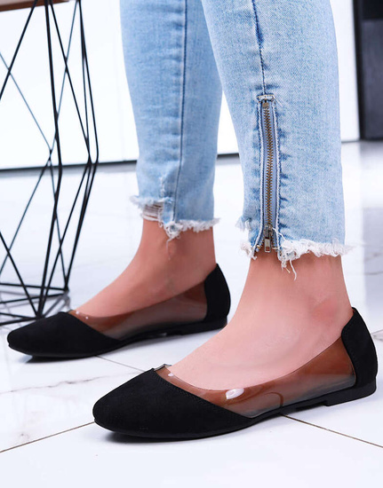 Transparentno czarne balerinki /A9-2 15854 T190/