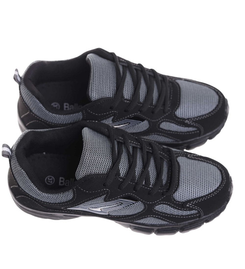 Sznurowane czarne buty sportowe chłopięce /F2-3 18025 T288/