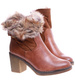 Zimowe damskie botki na słupku Camel /B4-3 15325 T592/