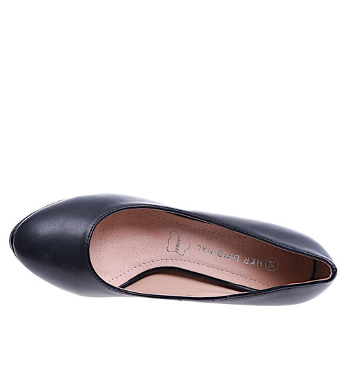 Czarne szpilki czółenka na obcasie/F10-2 14652 T282/