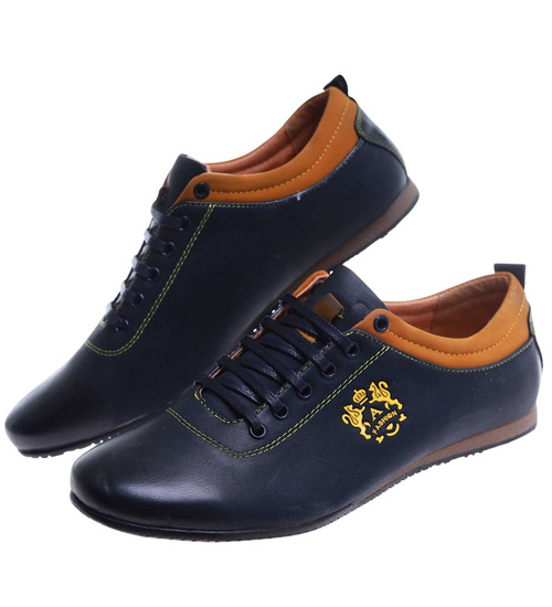 Sznurowane czarne półbuty chłopięce /E1-2 14990 T165/