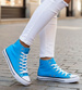 Wysokie niebieskie trampki z tkaniny /E2-2 4236 S174/