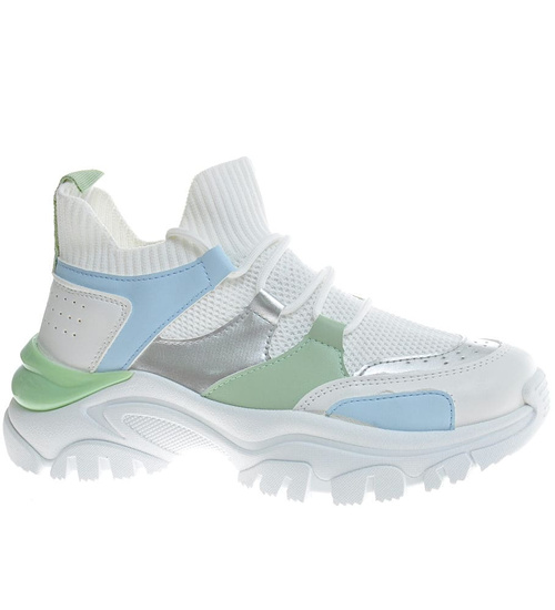  Wsuwane sneakersy na grubej podeszwie /C7-2 11493 T693/