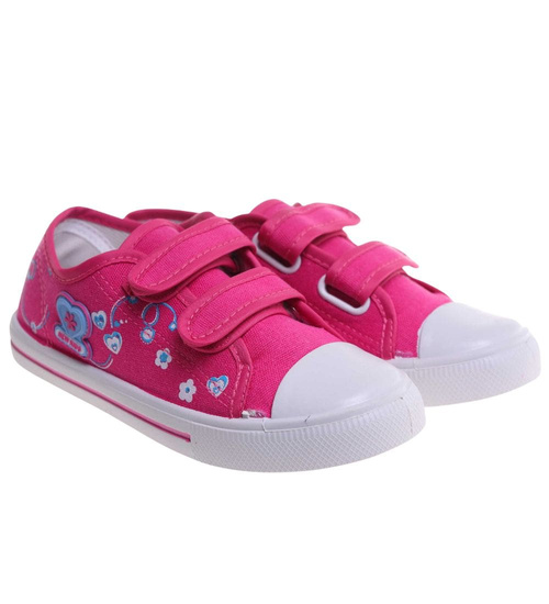 Dziewczęce różowe tenisówki na rzepy /F10-2 18037 T186/