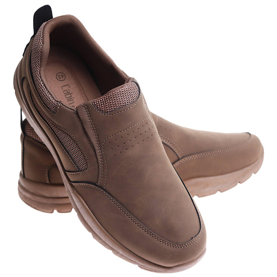 Wsuwane brązowe męskie buty sportowe /E8-3 17358 T484/