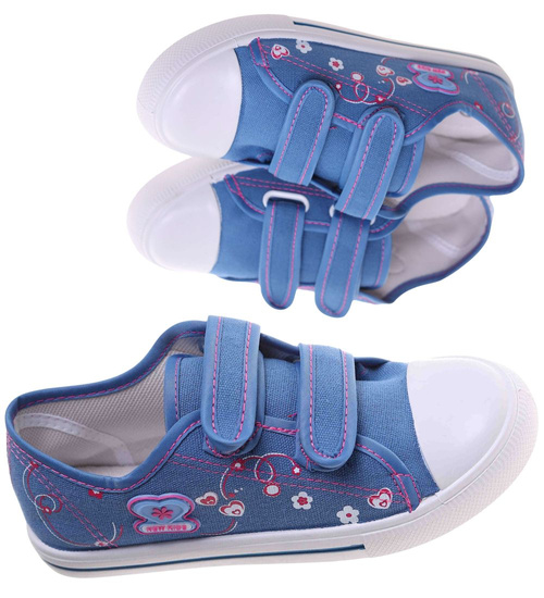 Dziewczęce niebieskie tenisówki na rzepy /B1-2 18037 T186/