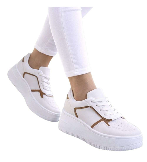 Sznurowane trampki damskie na platformie /A5-3 13910 T394/