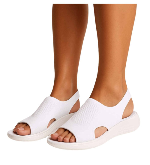 Białe elastyczne sandały na platformie 2 gat OST497