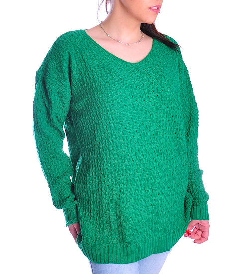 Oversizowy zielony sweter damski /G5-1 UB365 U107/