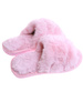 Pluszowe jasno różowe kapcie dziewczęce /D6-1 17159 G8-6/