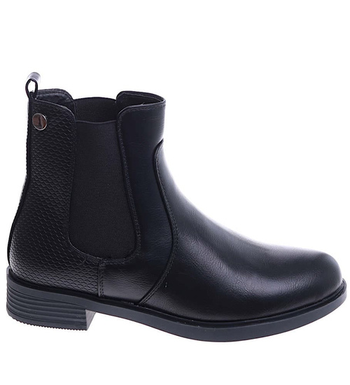 Czarne damskie botki sztyblety /G8-2 14914 S630/