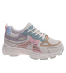 Sznurowane buty sportowe z pastelowymi dodatkami /A4-1 8767 W235