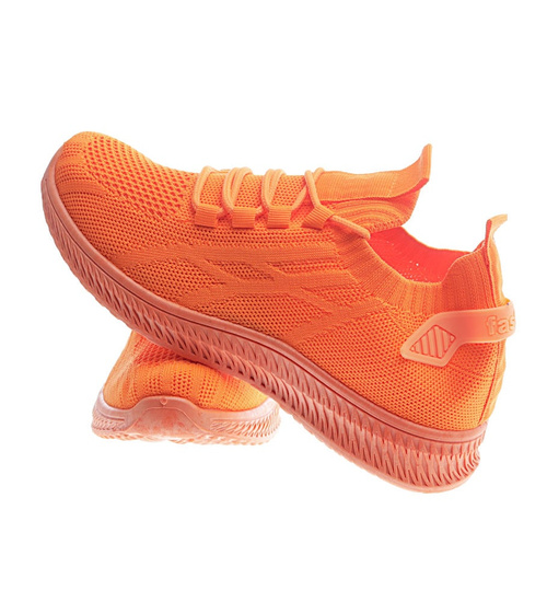 Wsuwane damskie buty sportowe Pomarańczowe /C2-2 13128 S394/