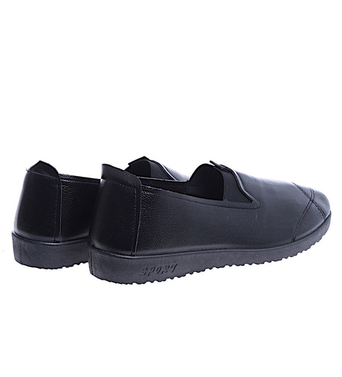 Wsuwane czarne półbuty mokasyny /E10-2 14754 T339/