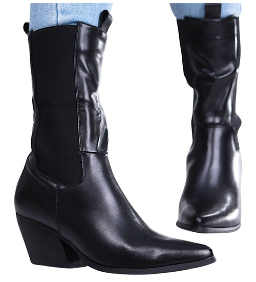 Krótkie kozaki sztyblety z łańcuchem /A3-3 13045 S16-6/