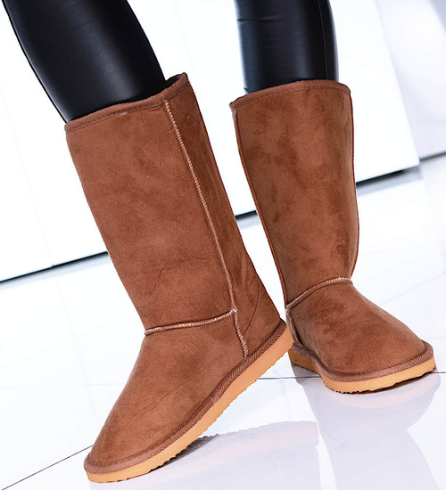 Ocieplane damskie kozaki mukluki śniegowce Camel /G8-1 15123 T290/