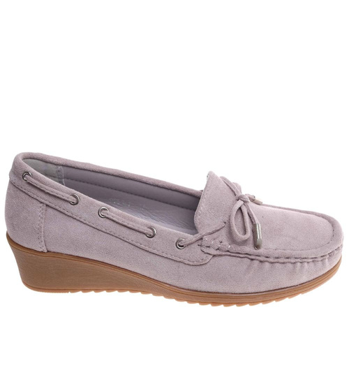 Fioletowe czółenka na niskim koturnie /B5-2 18219 W233/