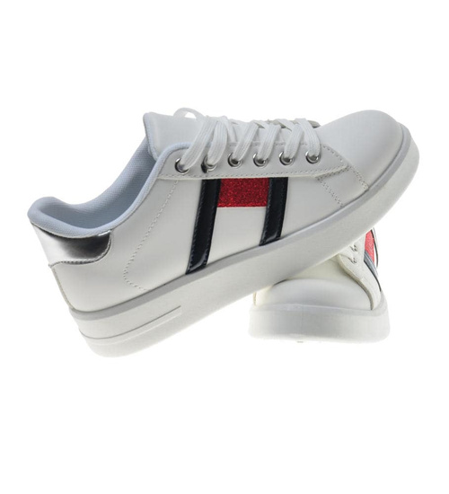 Białe trampki damskie na platformie /E7-2 9367 S490/