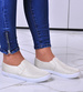 Materiałowe beżowe tenisówki slip on /E10-2 10753 T195/