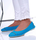Materiałowe niebieskie balerinki jak tenisówki /D7-1  14388 T046/