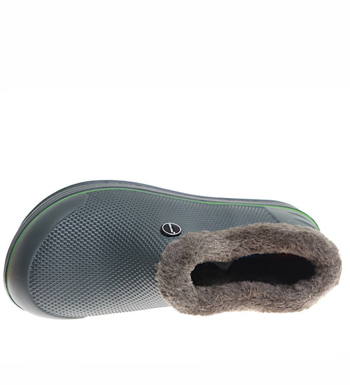 Zielone krótkie kalosze piankowe z futerkiem /F7-1 17073 T291/