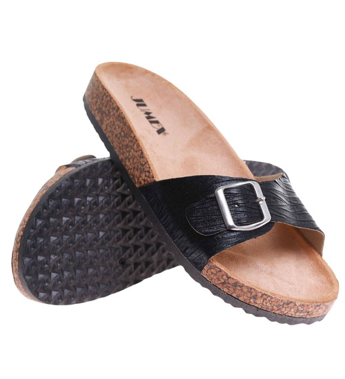  Czarne profilowane klapki damskie /G7-2  17715 T182/