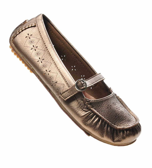 Wygodne damskie mokasyny Brązowe /F6-2 5115 S095/