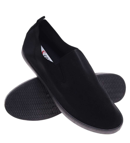 Wsuwane czarne tenisówki slip on /A5-2 18676 T242/