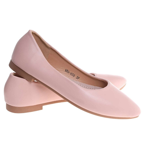 Cieliste baleriny damskie gładkie /J5-1 18626 W55/