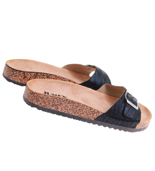  Czarne profilowane klapki damskie /G7-2  17715 T182/