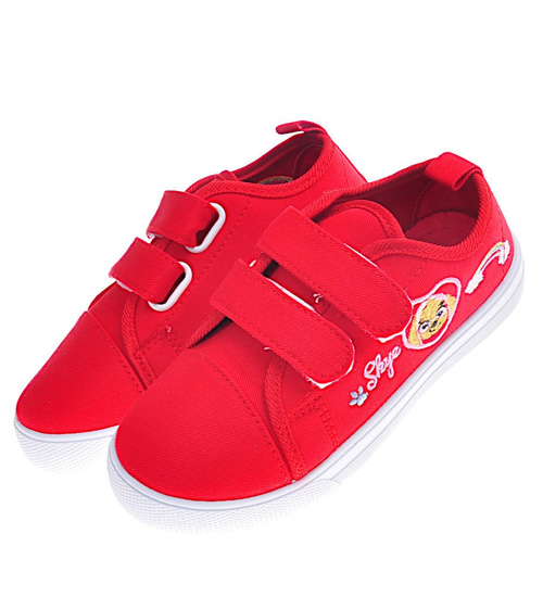 Czerwone trampki dziewczęce na rzepy /E10-2 10875 T191/