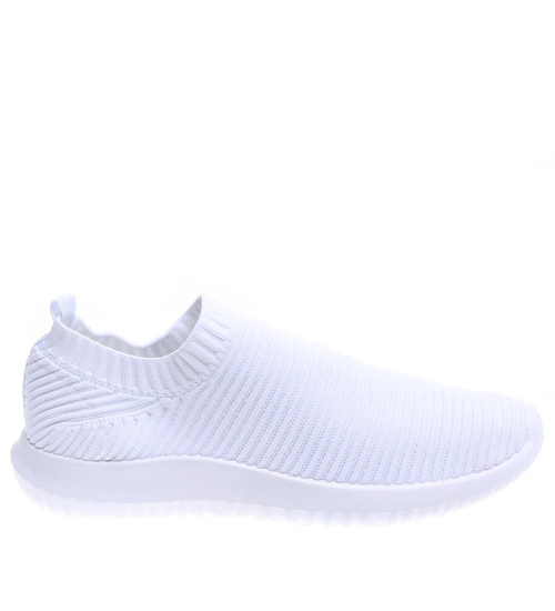 Lekkie wsuwane białe buty sportowe damskie /A5-2 15729 T184/