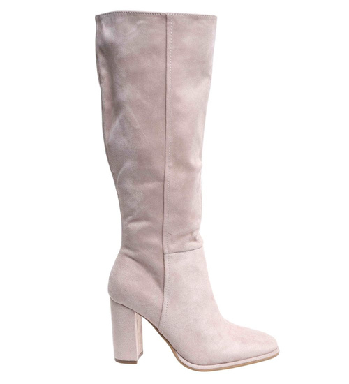 Klasyczne beżowe kozaki do kolan /C4-1 18331 T600/