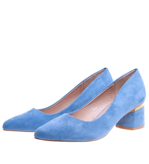 Niebieskie czółenka na niskim obcasie Seastar /D7-2 15646 T343/