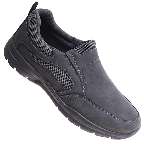 Wsuwane szare męskie buty sportowe /B3-1 17434 T484/