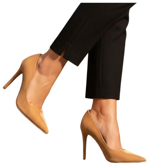 Karmelowe szpilki czółenka damskie /G9-2 18581 G155/