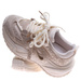 Sznurowane buty sportowe na platformie Beżowe /G3-1 17423 T891/