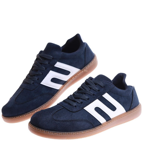 Wiązane trampki halówki męskie Grantowe /B6-3 17162  T436/