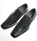 Półbuty męskie pantofle sznurowane CZARNE / A8-2 9781 S097/