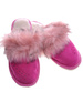 Skórzane ocieplane kapcie damskie Różowe /G2-1 9941 S198/