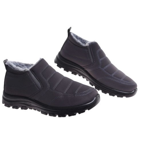 Szare zimowe botki męskie /OST452 T485/